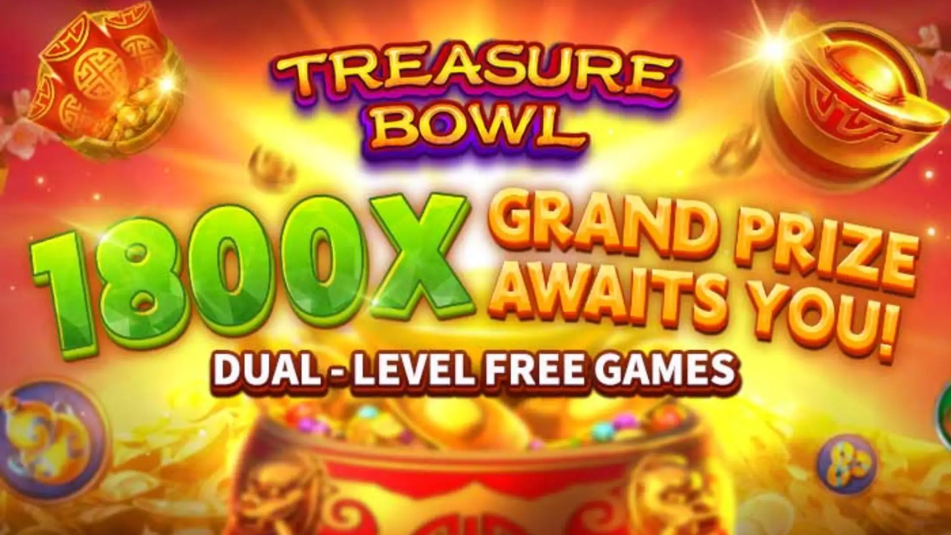 Multiplicadores Treasure Bowl 3ss - 7777x Máximo com Tigela Dourada